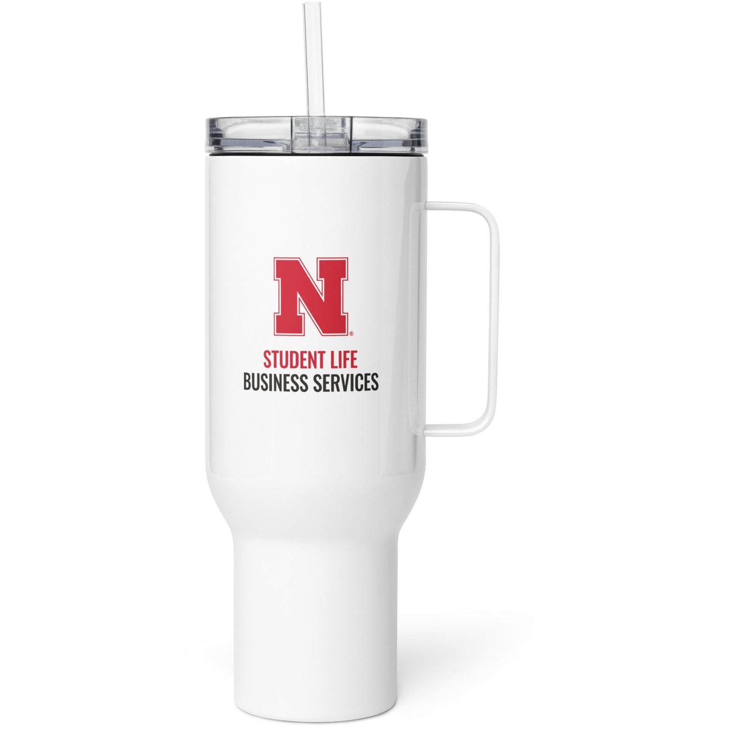 Business Services Travel mug with a handle