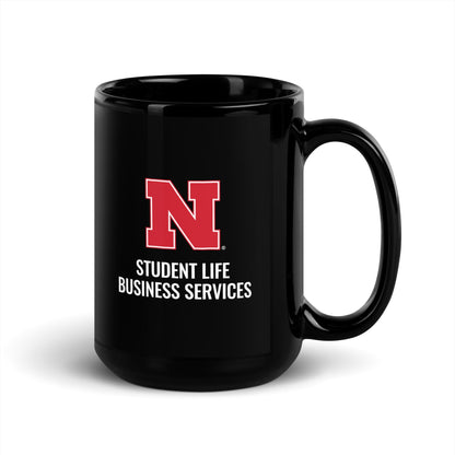 Business Services Black Glossy Mug